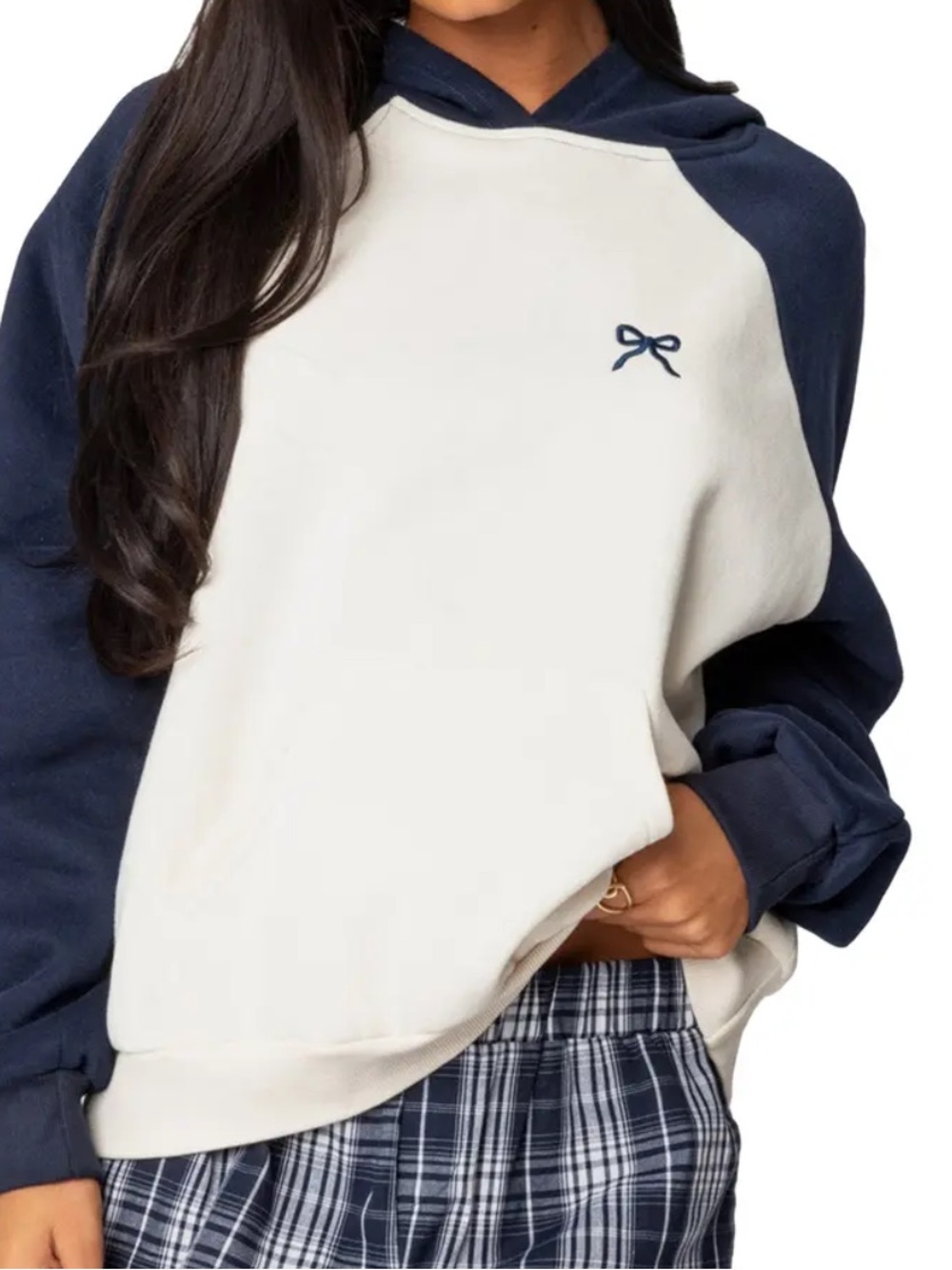 Edikted Raglan Bow Oversized Hoodie